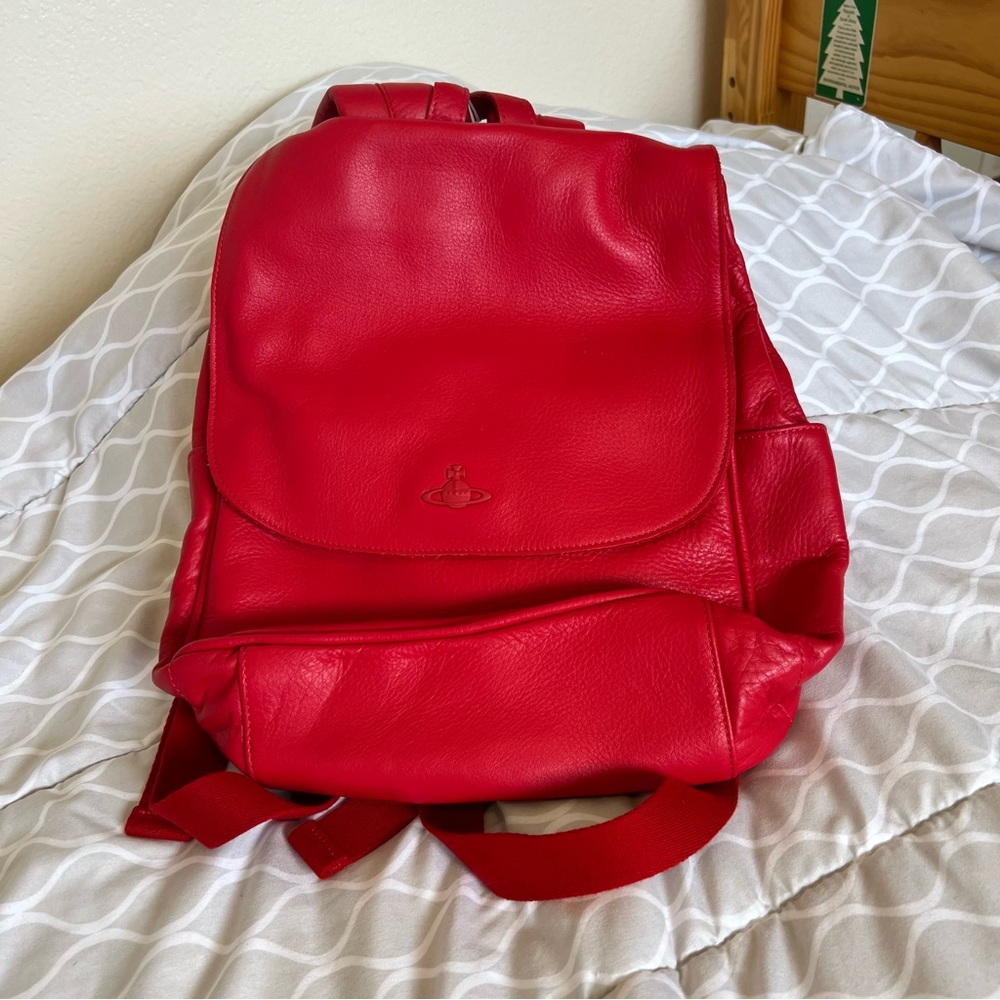 Vivienne Westwood red leather backpack NWT